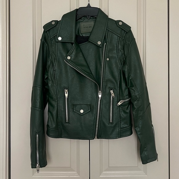 BLANKNYC Easy Rider Faux LeatherMoto Jacket (Dark Green) SMALL - Picture 4 of 14